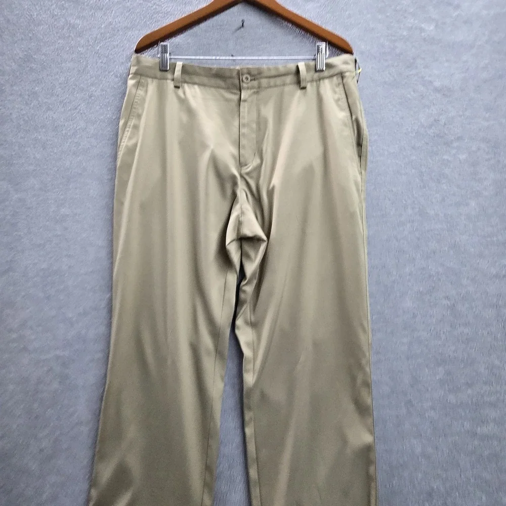 Nike Golf Men Pants 35X30 Beige Chino Dri-Fit Golf Performance Logo 28